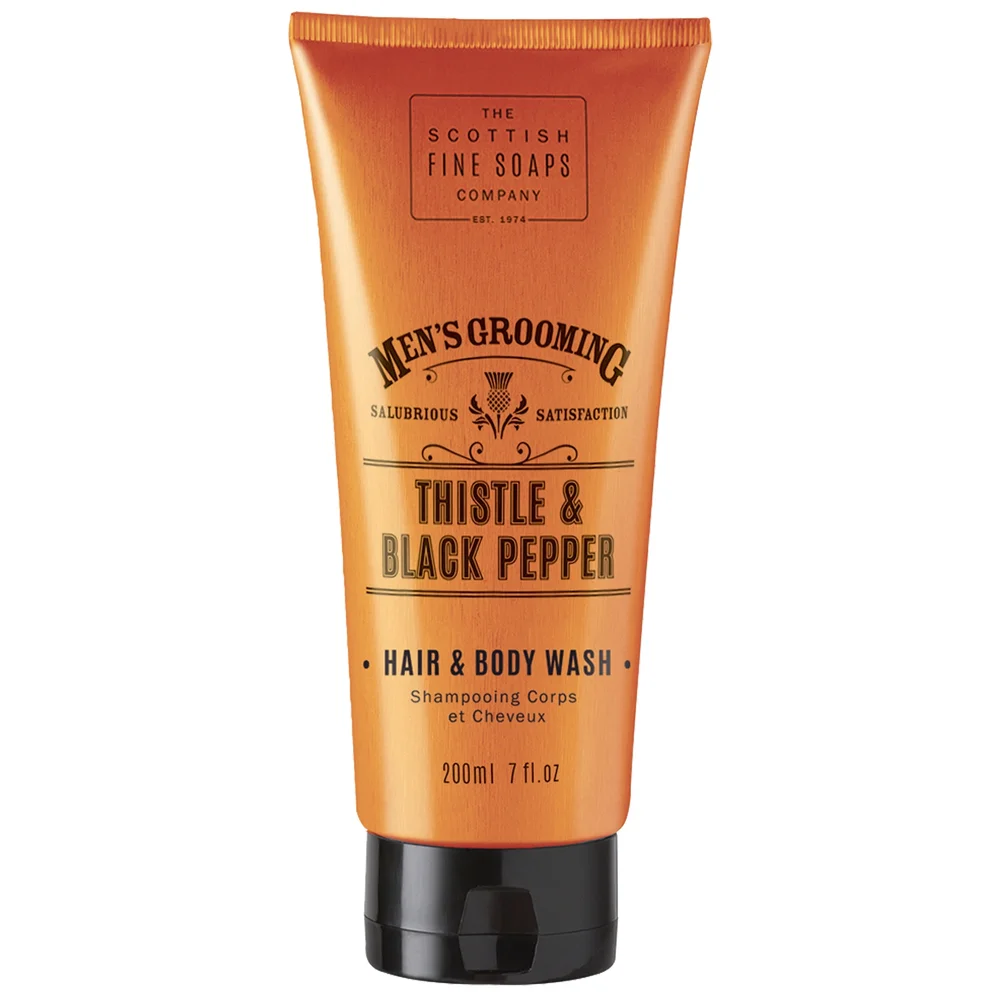 Scottish Fine Soaps Company Men's Grooming Thistle & Black Pepper Hair & Body Wash 200ml Image 1