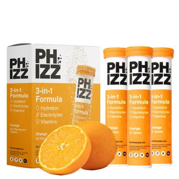 Phizz 3-in-1 Tablets Orange Hydration, Electrolytes and Vitamins Effervescent x 60 Tablets