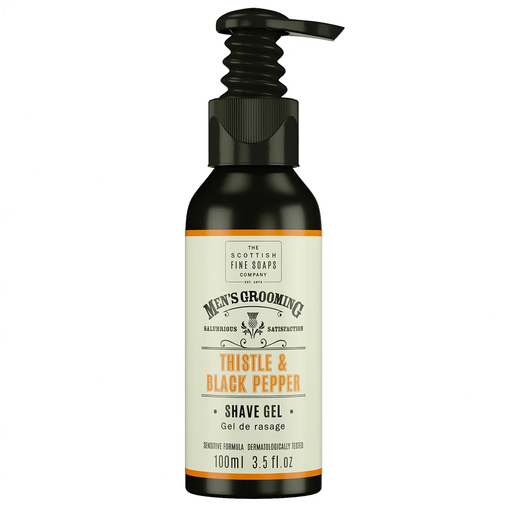 Scottish Fine Soaps Company Men's Grooming Thistle & Black Pepper Shave Gel 100ml Image 1
