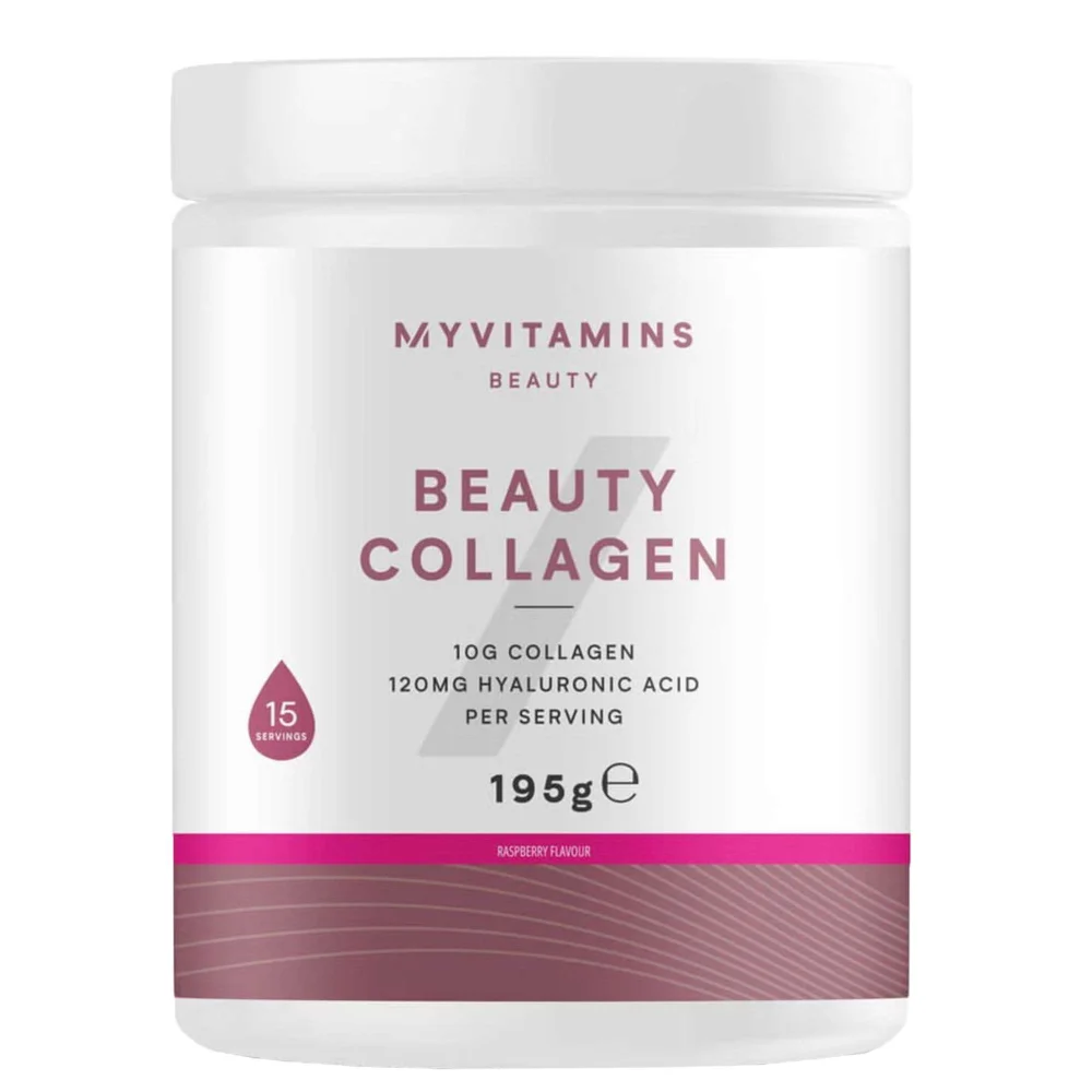 Myvitamins Wellbeing Beauty Collagen Powder Raspberry 195g Image 1