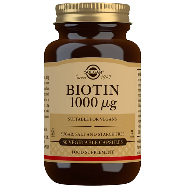 Solgar Vitamins Biotin 1000 μg Vegetable Capsules x 50