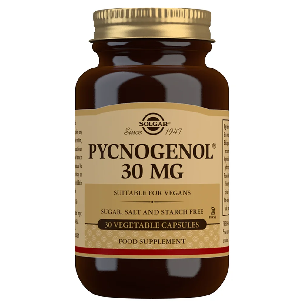 Solgar Antioxidants Pycnogenol 30mg Vegetable Capsules x 30 Image 1