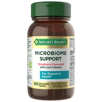 Nature's Bounty Digestive Health Microbiome Support Strawberry Flavoured Chewable Tablets x 60 - undefined undefined