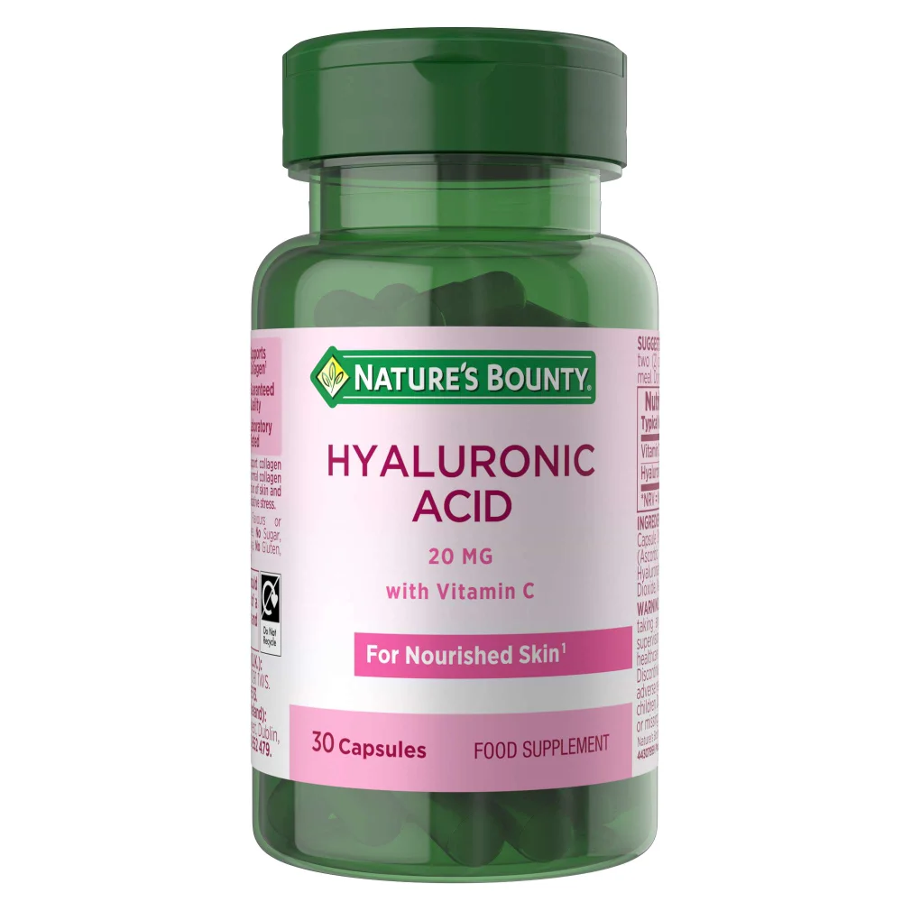 Nature's Bounty Hyaluronic Acid 20mg with Vitamin C Capsules x 30 Image 1