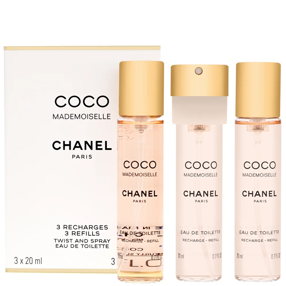 Chanel Coco Mademoiselle Eau de Toilette Twist & Spray 3 x 20ml Refills Image 1