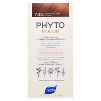 PHYTO PHYTOCOLOR: Permanent Hair Dye Shade: 7.43 Copper Golden Blonde
