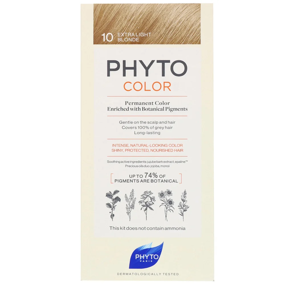 PHYTO PHYTOCOLOR: Permanent Hair Dye Shade: 10 Extra Light Blonde Image 1