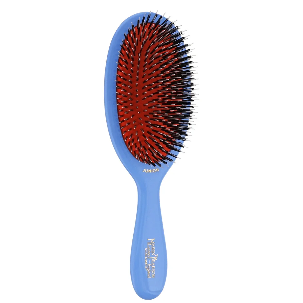 Mason Pearson Boar Bristle & Nylon Medium Junior Brush Blue BN2 Image 1
