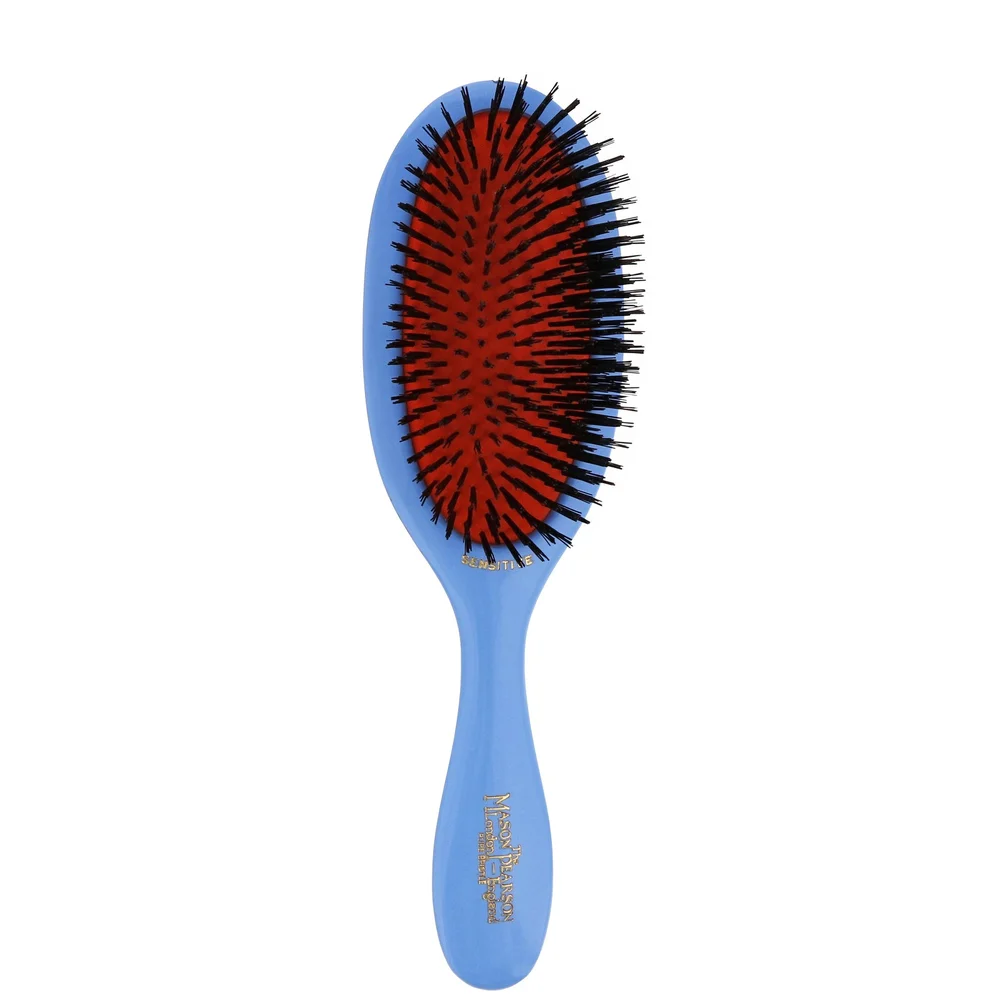 Mason Pearson Pure Boar Bristle Handy Sensitive Brush Blue SB3 Image 1
