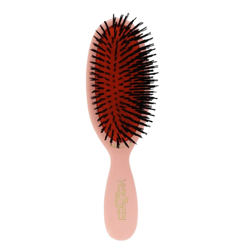Mason Pearson Pure Boar Bristle Pocket Sensitive Brush Pink SB4 Image 1