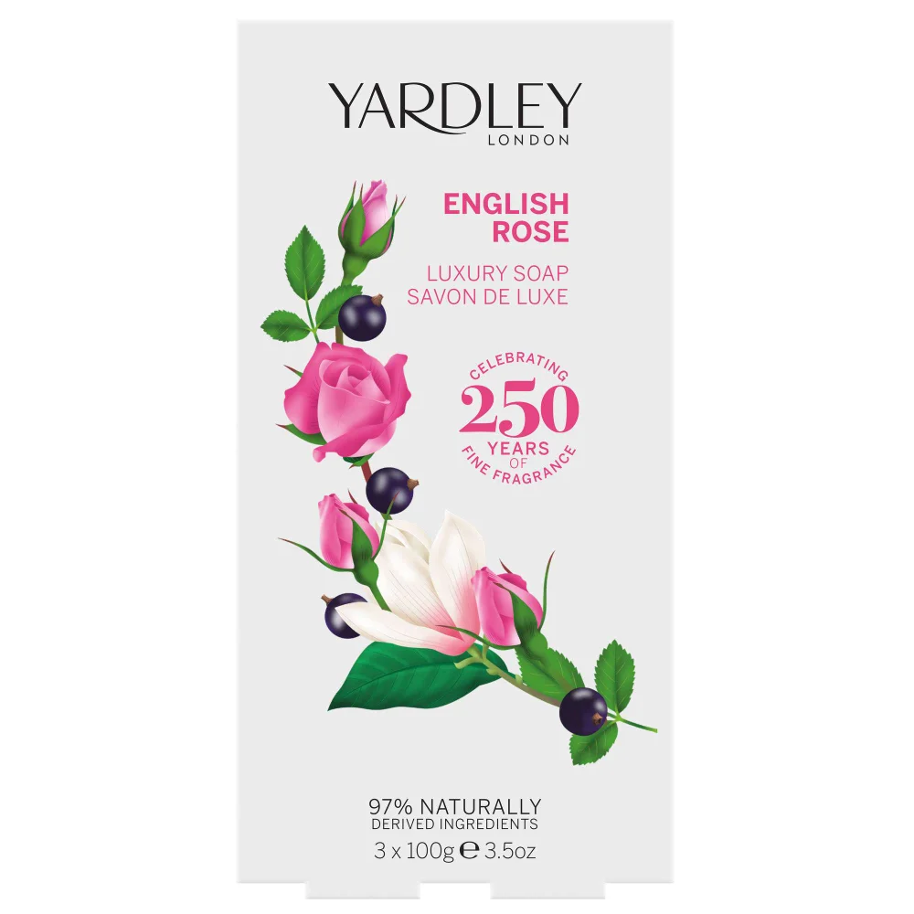 Yardley English Rose Soap 3 x 100g Image 1