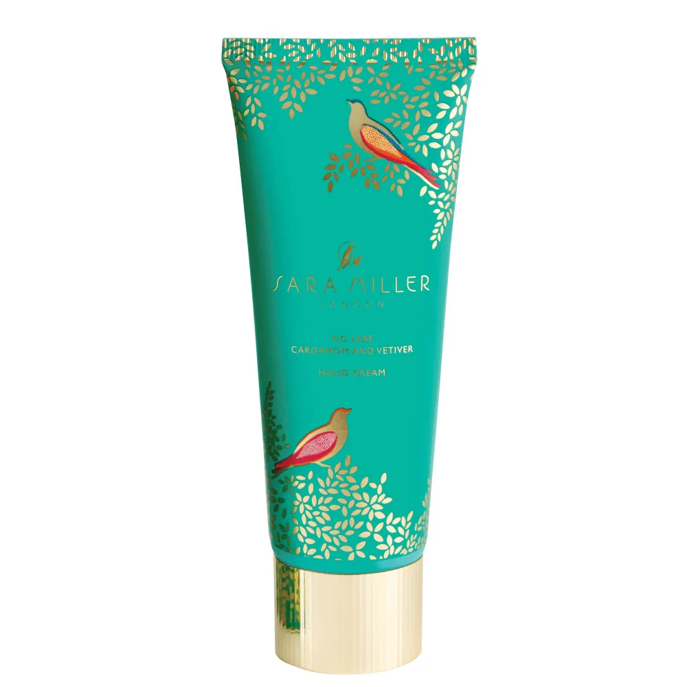 Sara Miller London Everyday Hand Cream In Gift Box with Fig Leaf, Cardamom & Vetiver, Green 75ml Image 1