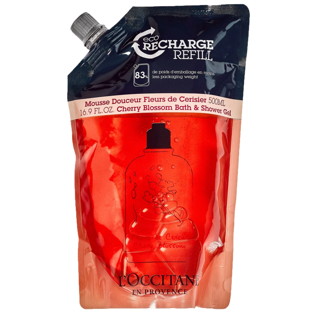 L'OCCITANE  Cherry Blossom Bath and Shower Gel Eco Refill 500ml Image 1