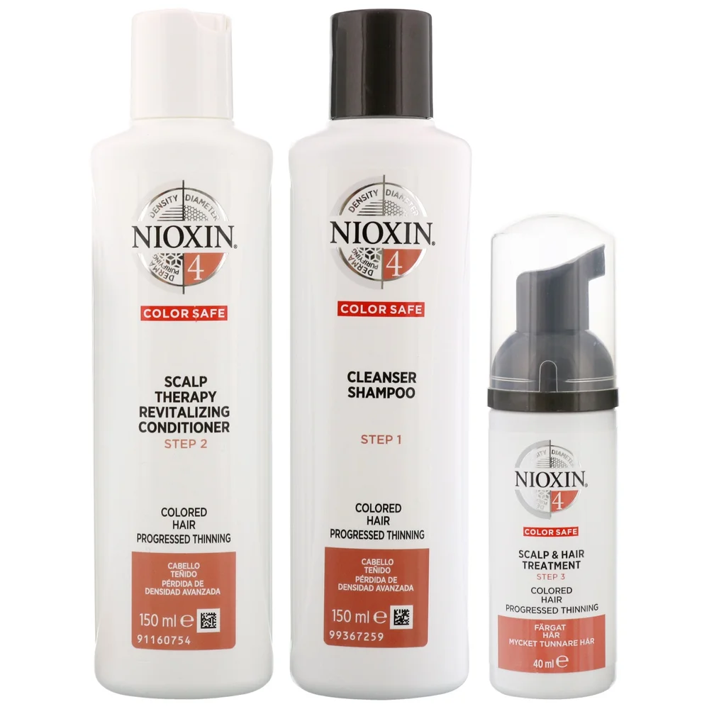 NIOXIN 3D Care System  System 4, 3 Part System Kit For Colored Hair With Progressed Thinning Image 1