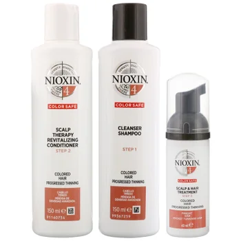 NIOXIN 3D Care System  System 4, 3 Part System Kit For Colored Hair With Progressed Thinning