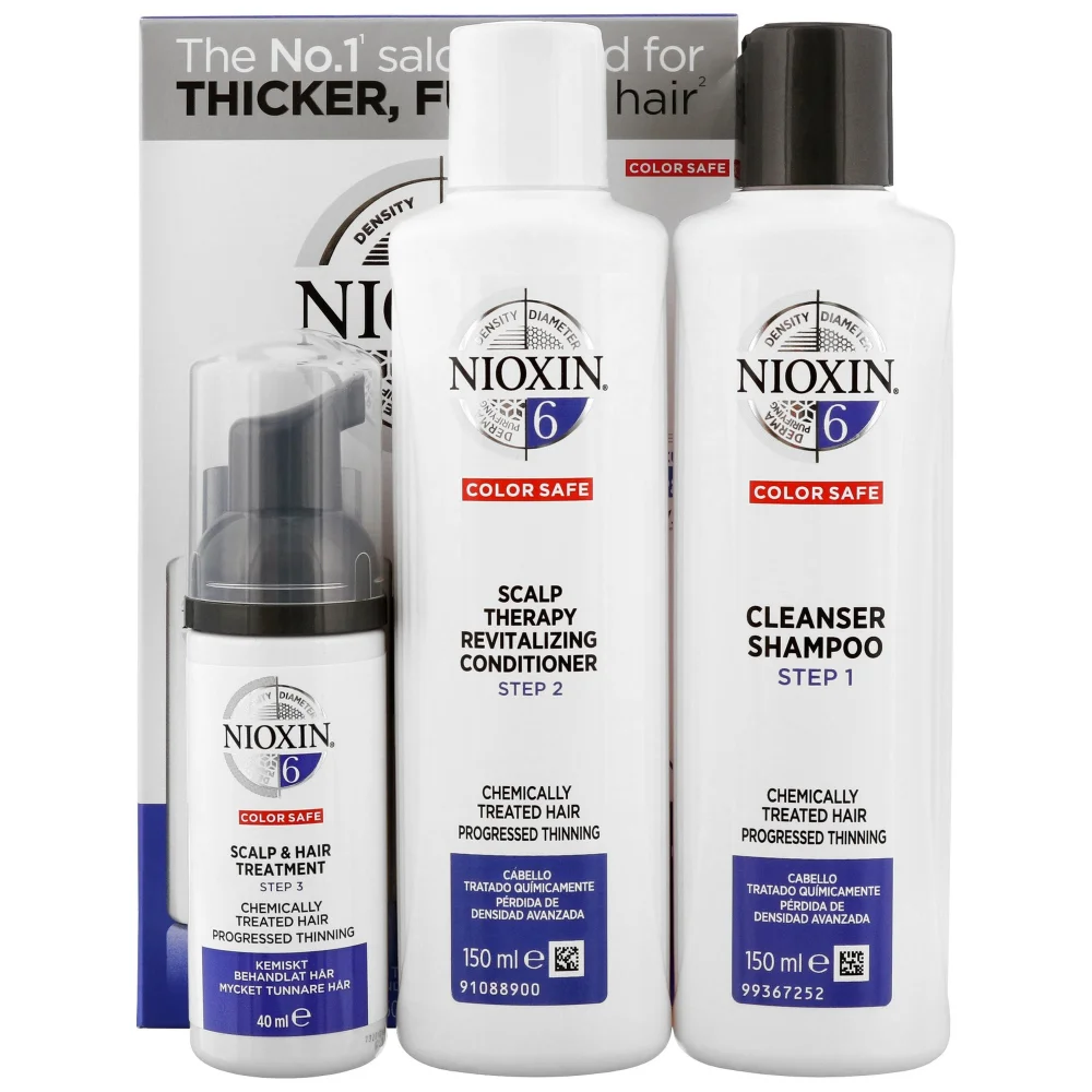 NIOXIN 3D Care System System 6, 3 Part System Kit: For Chemically Treated Hair With Progressed Thinning Image 1