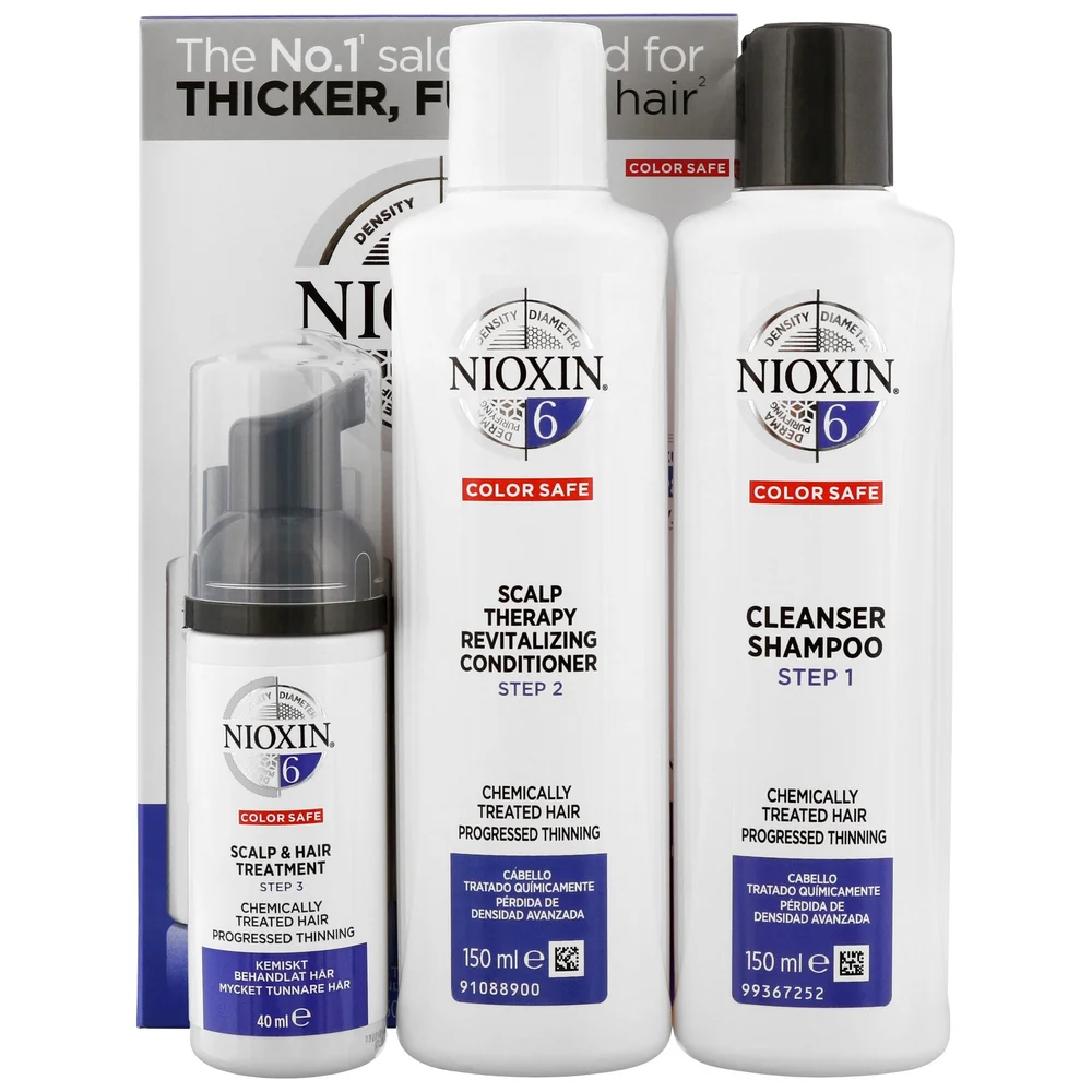 NIOXIN 3D Care System System 6, 3 Part System Kit: For Chemically Treated Hair With Progressed Thinning Image 1