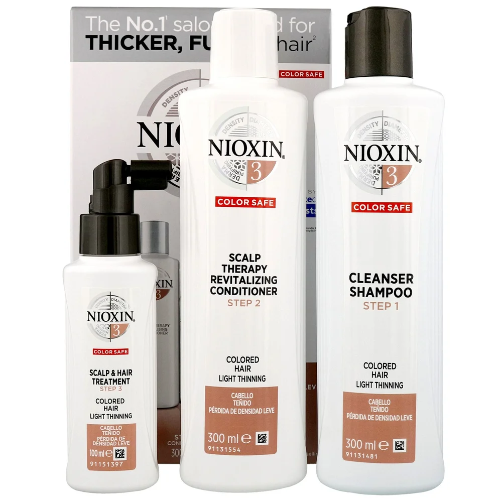 NIOXIN 3D Care System  System 3, 3 Part System Kit For Colored Hair With Light Thinning Image 1