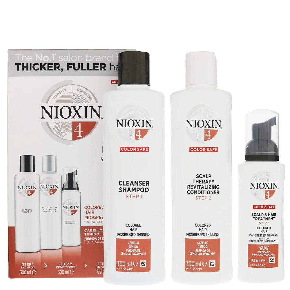Nioxin 3D Care System System 4, 3 Part System Kit For Colored Hair With Progressed Thinning Image 1