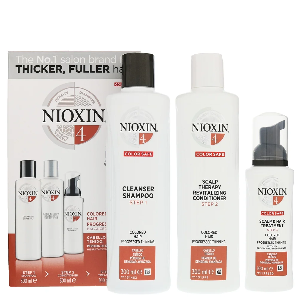 NIOXIN 3D Care System System 4, 3 Part System Kit For Colored Hair With Progressed Thinning Image 1