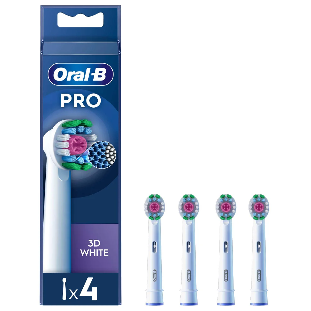 Oral-B Pro 3D White Toothbrush Heads 4 Pack Image 1