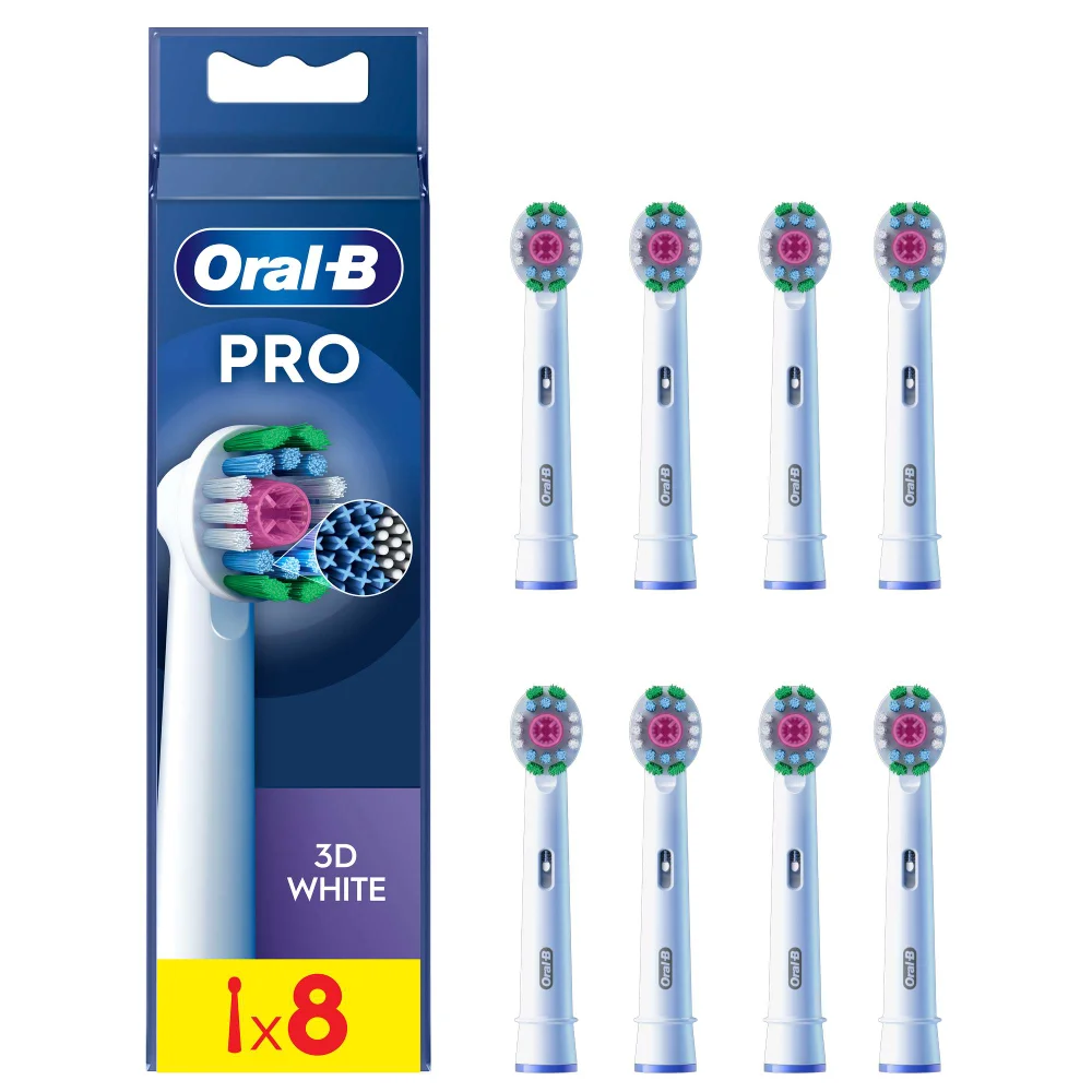 Oral-B 3D White Replacement Heads 8 Pack with X Fillaments Image 1