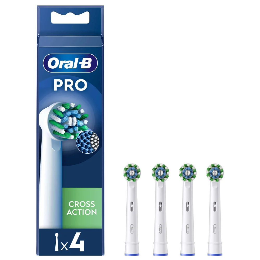 Oral-B Pro Cross Action White Toothbrush Heads 4 Pack Image 1