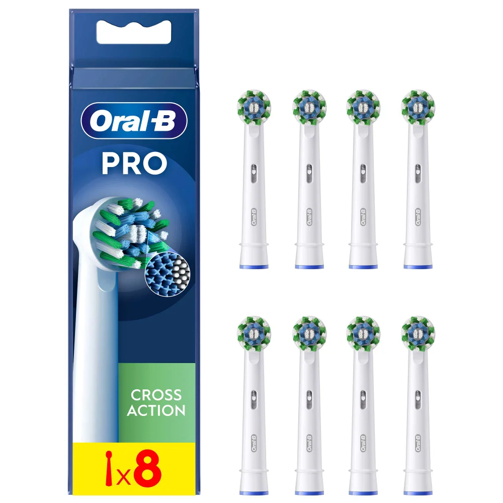 Oral-B CrossAction Replacement Heads 8 Pack with X Fillaments Image 1