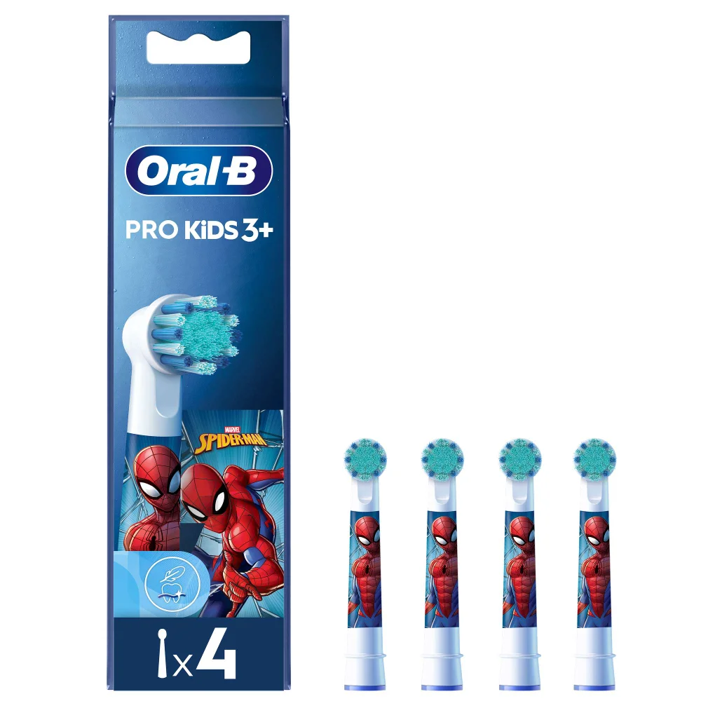 Oral-B Toothbrush Heads Pro Kids Toothbrush Heads Featuring Spiderman 4 Pack Image 1