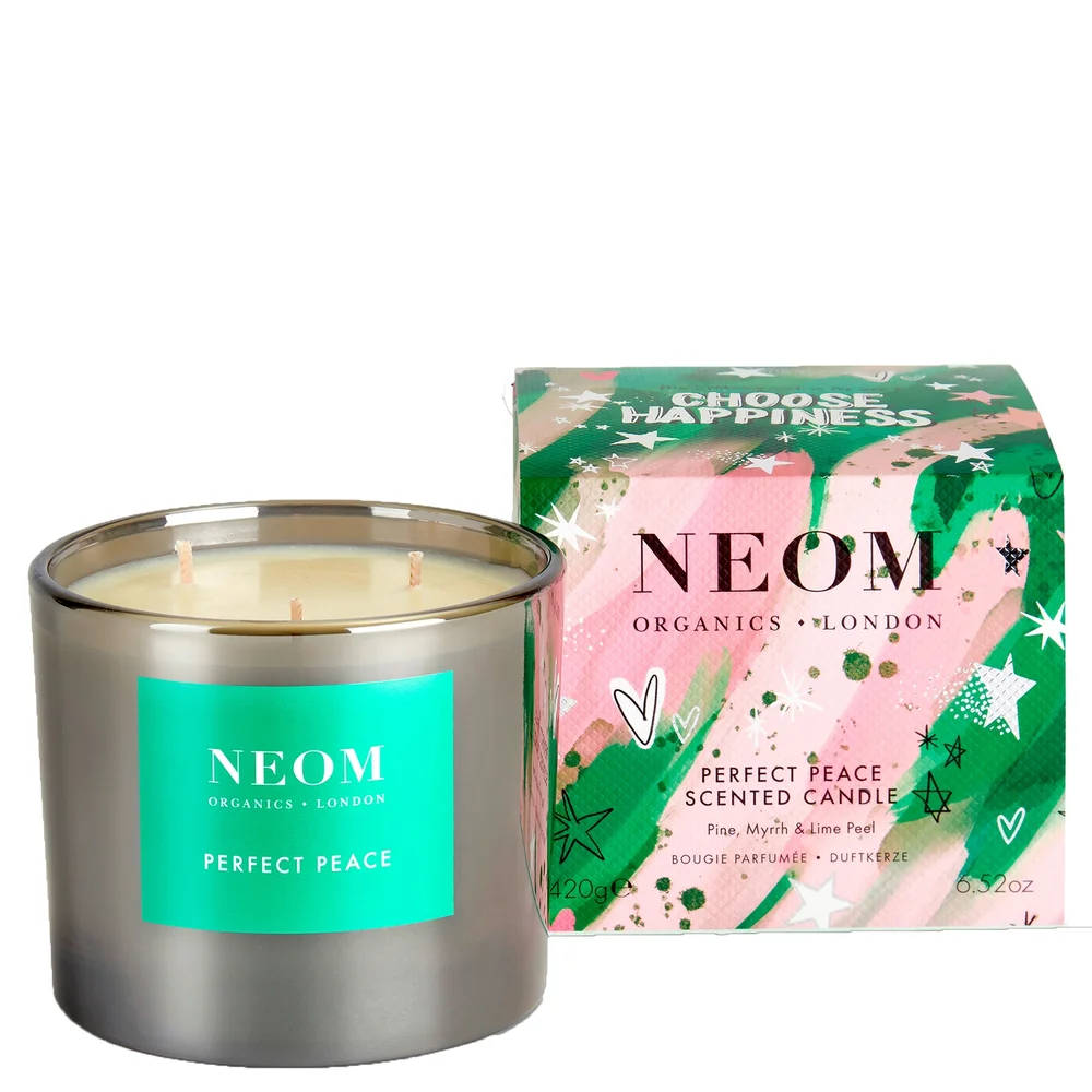 Neom Wellbeing London Scent To Make You Happy Perfect Peace 3 Wick Candle 420g Image 1