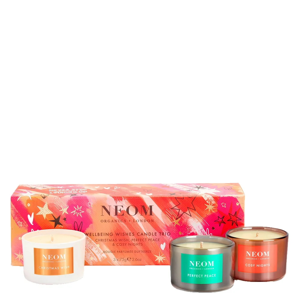 Neom Wellbeing London Scent To Make You Feel Good Wellbeing Wishes Candle Trio Gift Set Image 1