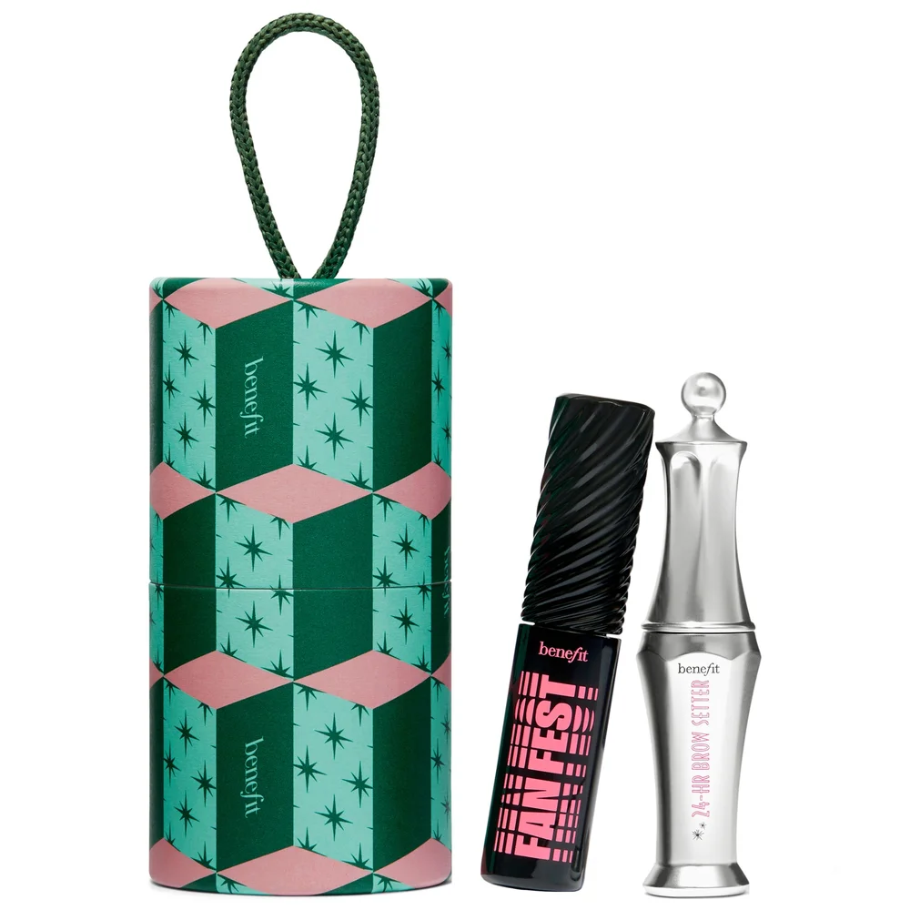 benefit Christmas 2023 Lash & Brow Bells Fan Fest Mascara & 24hr Brow Setter Gift Set (Worth £27) Image 1
