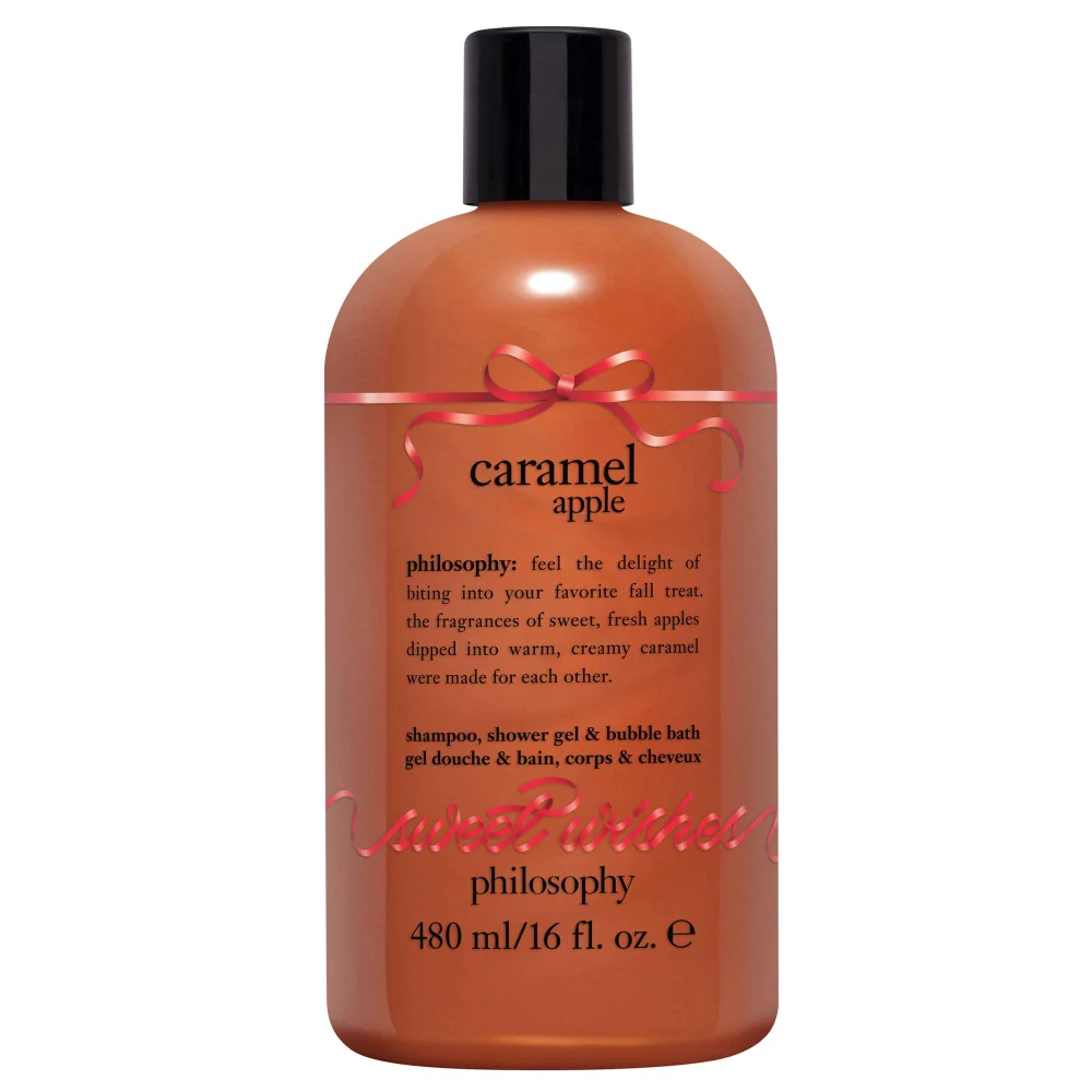 philosophy Christmas 2023 Caramel Apple Shampoo, Shower Gel & Bubble Bath 480ml Image 1
