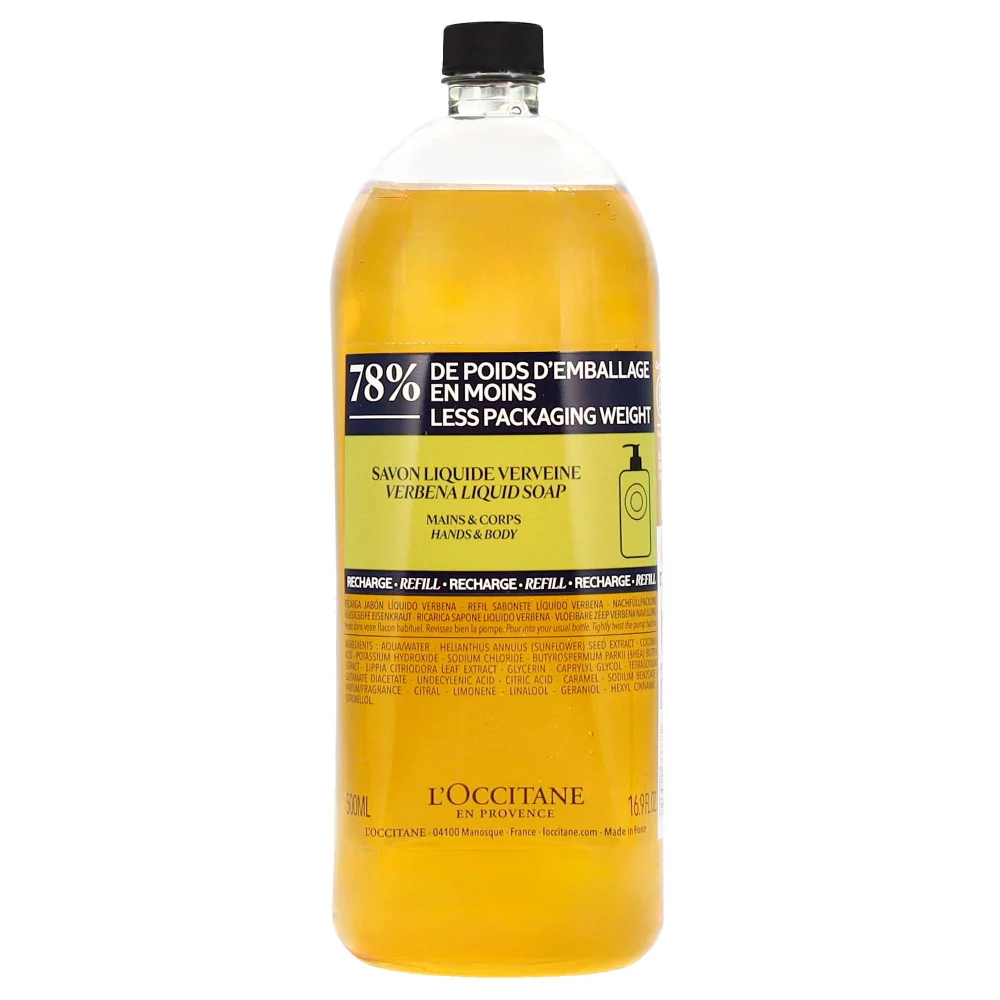 L'OCCITANE  Shea Verbena Liquid Soap Eco Refill 500ml Image 1