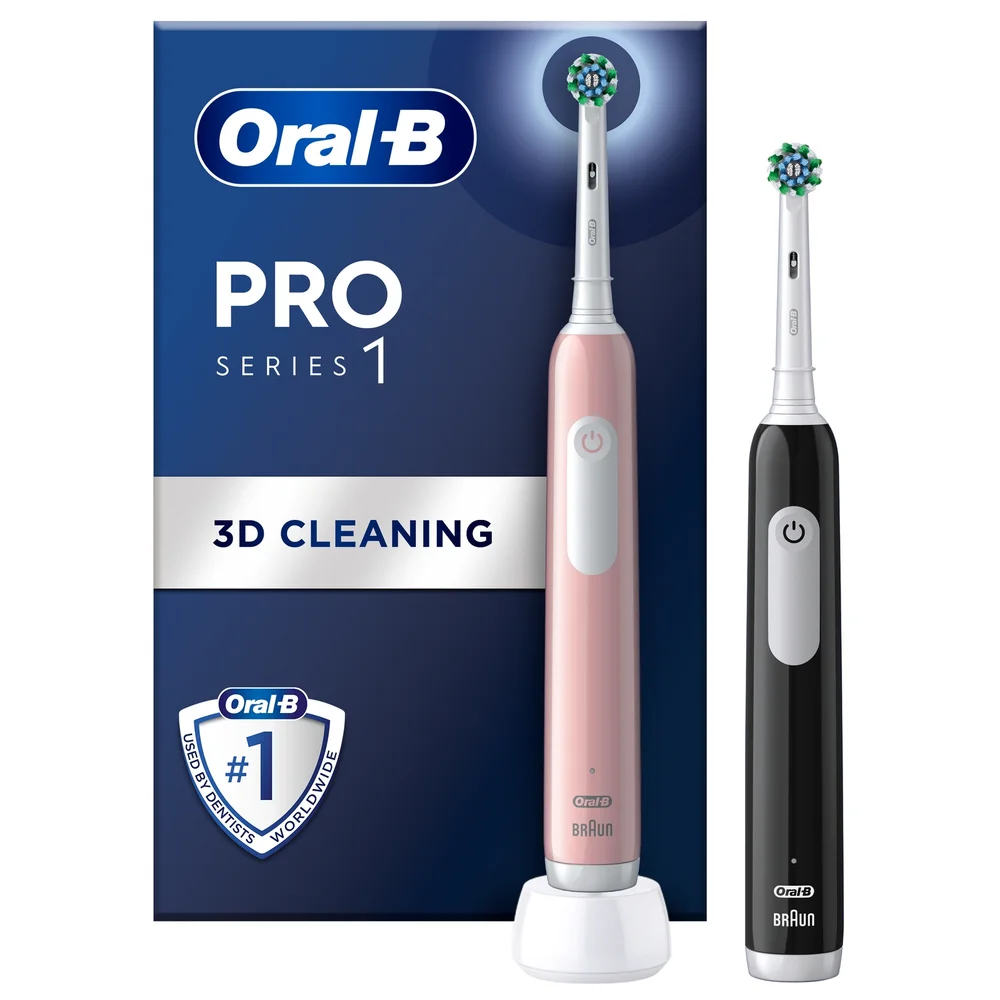 Oral-B Pro 1 Pink & Black Electric Toothbrush Image 1