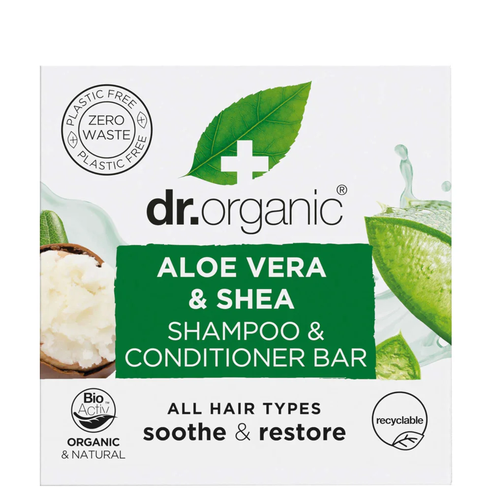 dr.organic Aloe & Shea Shampoo & Conditioner Bar 75g Image 1