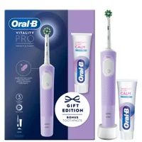 Oral-B Vitality Pro Purple Electric Toothbrush & Toothpaste 75ml - undefined undefined