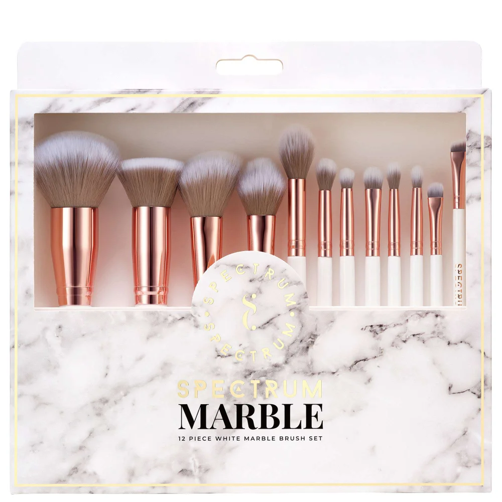 Spectrum Everyday Sets White Marbleous 12 Piece Makeup Brush Set Image 1