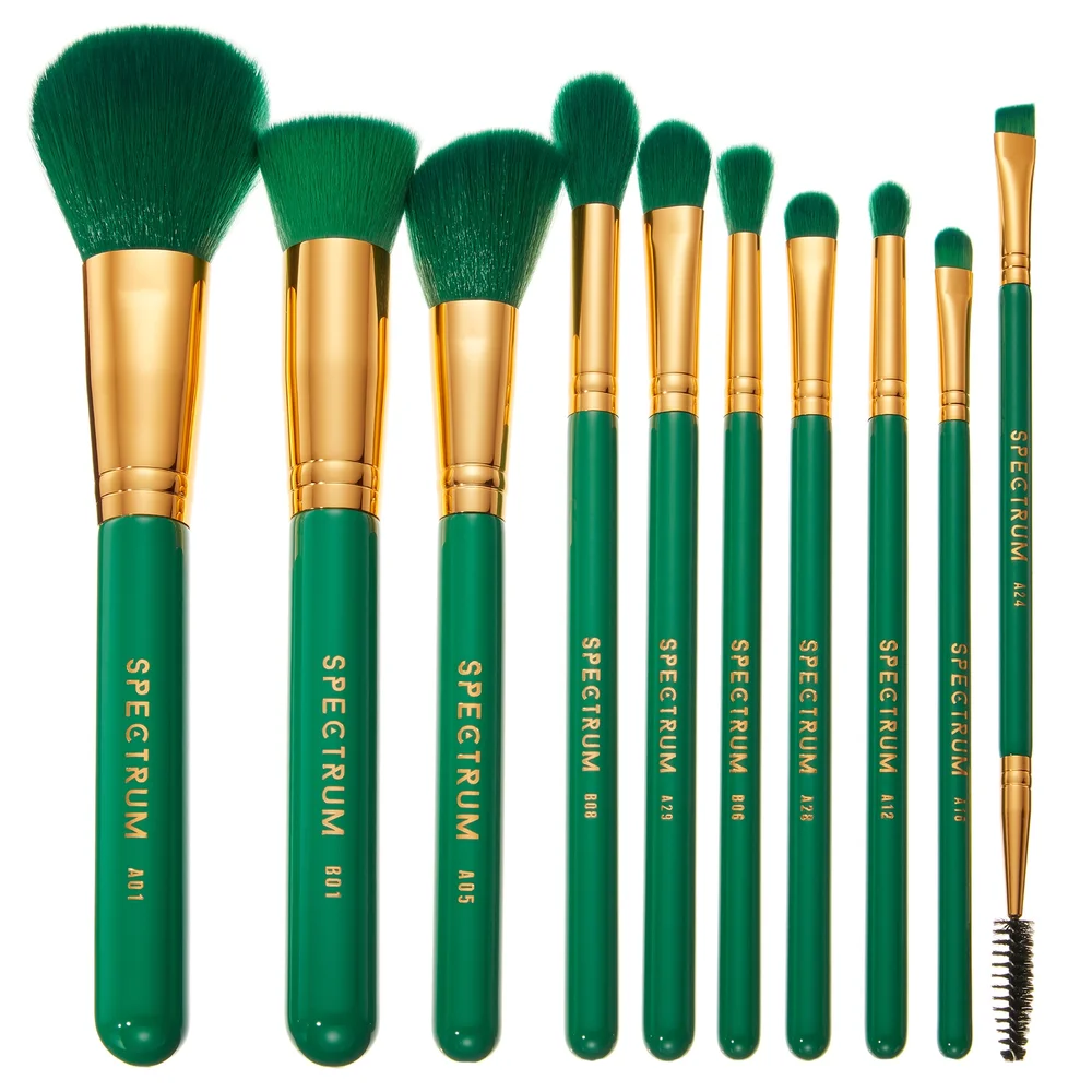 Spectrum Everyday Sets 10 Piece Malachite Green Makeup Brush Set Image 1
