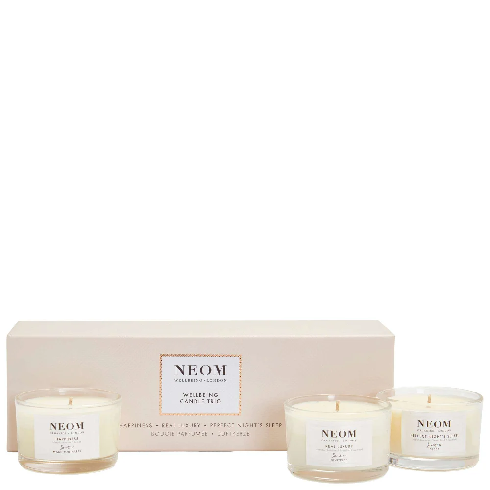 Neom Wellbeing London Gifting & Accessories Wellbeing Wishes Candle Trio Gift Set Image 1