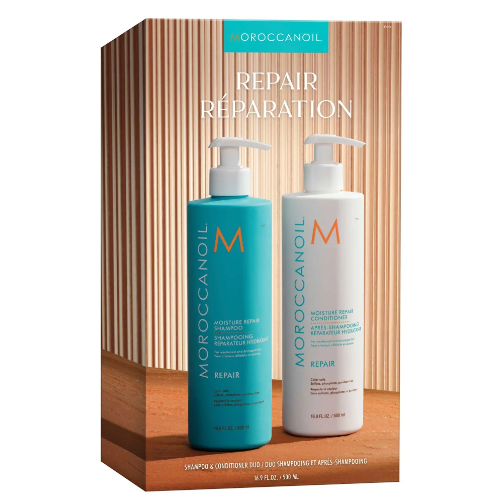 Moroccanoil Moisture Repair Shampoo & Conditioner 500ml Duo (Worth £75.40) Image 1