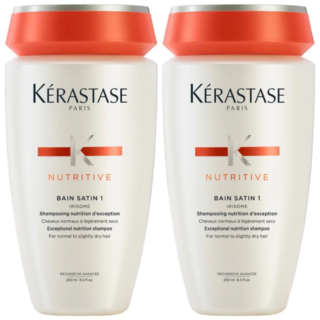 Kérastase Duo: Nutritive Bain Satin 1: Nourishing Shampoo for Slightly Dry Hair 2 x 250ml