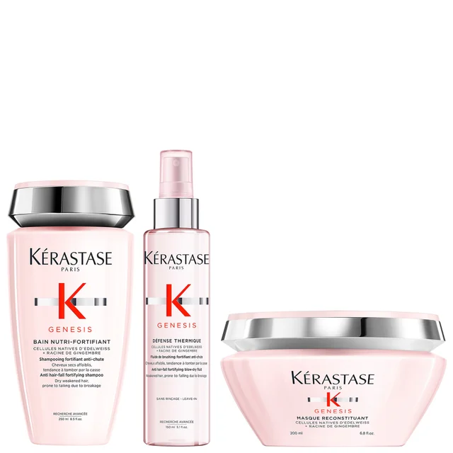 Kérastase Trio: Genesis Bain Nutri-Fortifiant 250ml, Masque Reconstituant 200ml & Defense Thermique 150ml