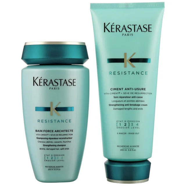 Kérastase Duo: Resistance Bain Force Architecte Shampoo 250ml & Ciment Anti-Usure 200ml