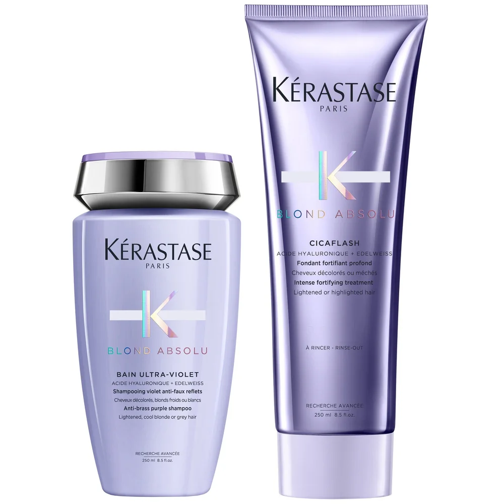 Kérastase Duo: Blond Absolu Bain Ultra-Violet Shampoo 250ml & Cicaflash Conditioner 250ml Image 1