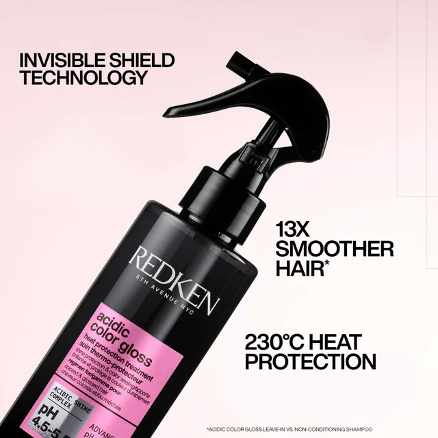 Redken Acidic Color Gloss Heat Protection Leave-In Treatment 230°C Hair Shine Spray 190ml