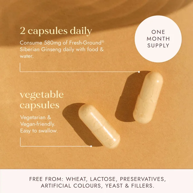 Fushi Single Herb Supplements Organic Siberian Ginseng x 60 Capsules