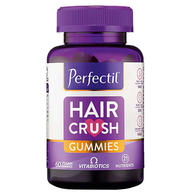 Vitabiotics Perfectil Hair Crush Natural Mixed Berry Flavour Vegan Gummies x 60