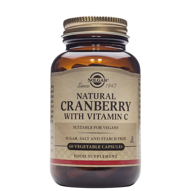 Solgar Natural Cranberry with Vitamin C Vegetable Capsules x 60