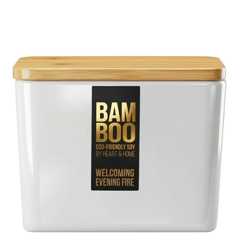 BAMBOO Candle Centrepiece Candle Welcoming Evening Fire 320g Image 1